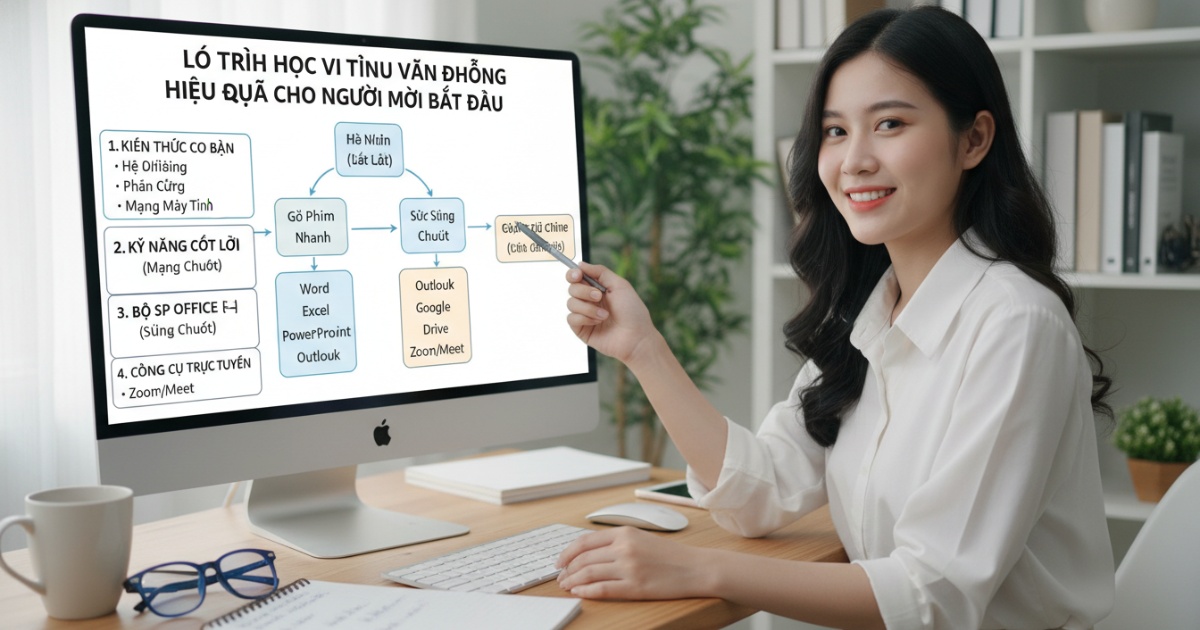 Lộ Trình Học Vi Tính Văn Phòng Hiệu Quả Cho Người Mới Bắt Đầu