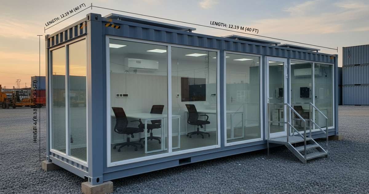 Thông số kỹ thuật tiêu chuẩn của container văn phòng 40 feet