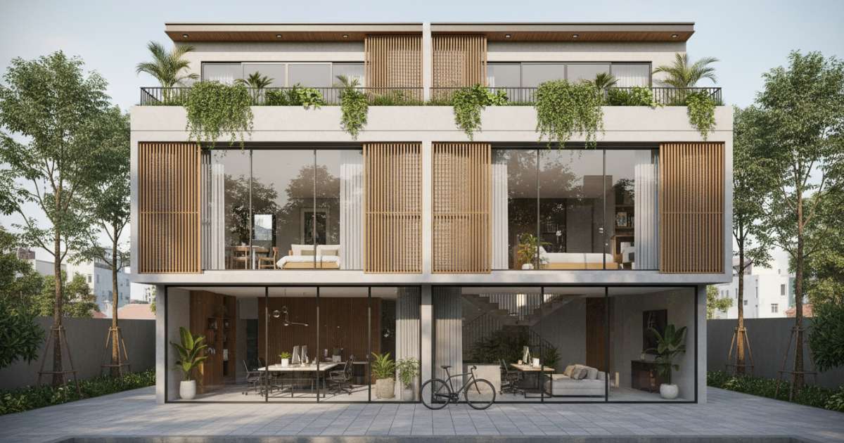 thiết kế nhà ở kết hợp văn phòng